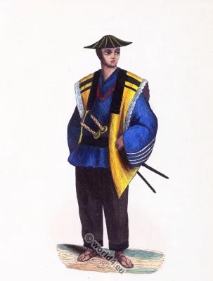 Traditional. Japanese soldier. uniform. Asian army. Japan clothing. sword 