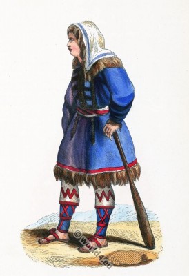 Kureck Sakian Kurgans. Kazakhstan costume. Traditional Russia clothing. Ancient Asia dress