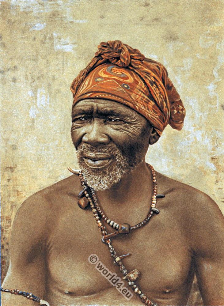 South African medicine man. Living Races of Mankind 1902.