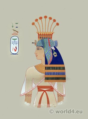 Ancient Egypt Queen Nebto costume. Egyptian pharaoh crown
