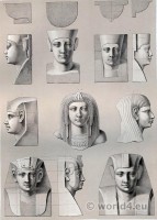 Ancient Egypt sculptures. Studies of Pharaoh heads.