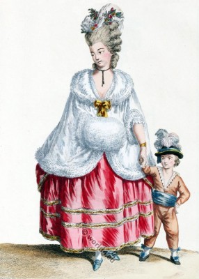 Baroque dress. French rococo costume. Louis XVI fashion period.
