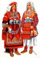 Macedonia. Traditional costumes from Moruovsko, Smiljevo - Bitola.