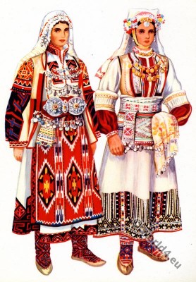 Vladimir Kirin. Macedonian national costumes. Kumanovo, Tetovo. Македонски народни носии
