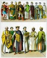 Byzantine empire costumes, 300-700 A.D.