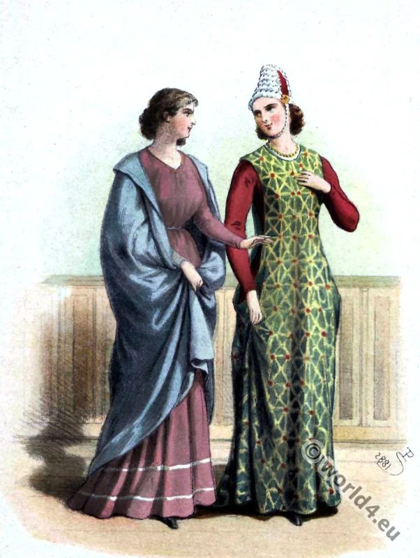 Spain, Costumes, nobility, Middle ages,