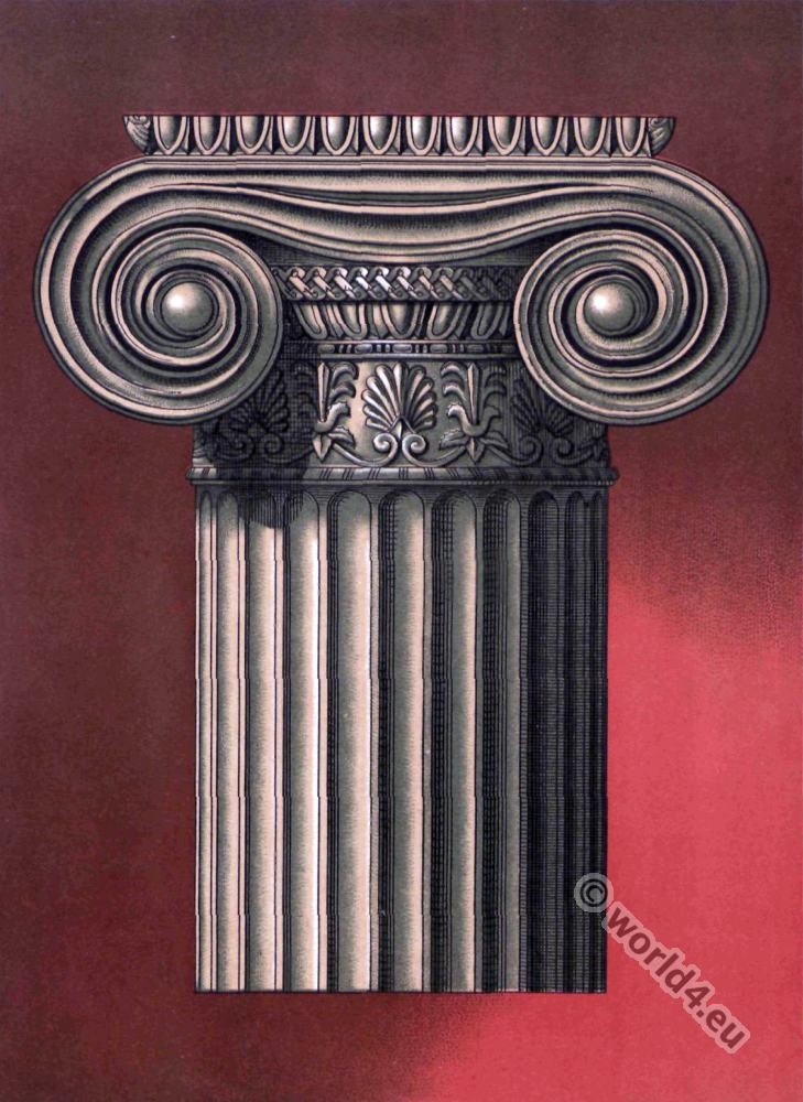 Antique Greek Art. Doric Capital in Paestum.