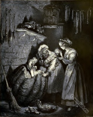 Fairy Tales. Cinderella and the Fairy Godmother. Gustav Dore. 