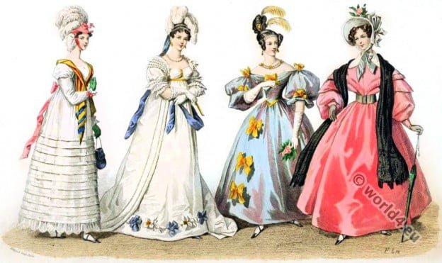 fashion history, romantic, victorian, Restoration, Leg-of-mutton, sleeves, Bonnets,