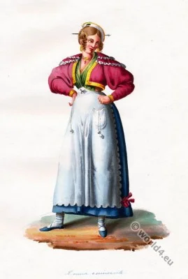 Donna, eminente, Rome, costumes, dress,