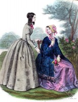 Knitted dresses by Maison Gagelin. Romantic era fashion 1846.