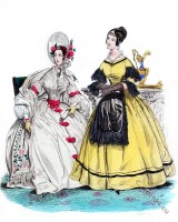 Chiffon Frock Coat. Romantic fashion era 1836.