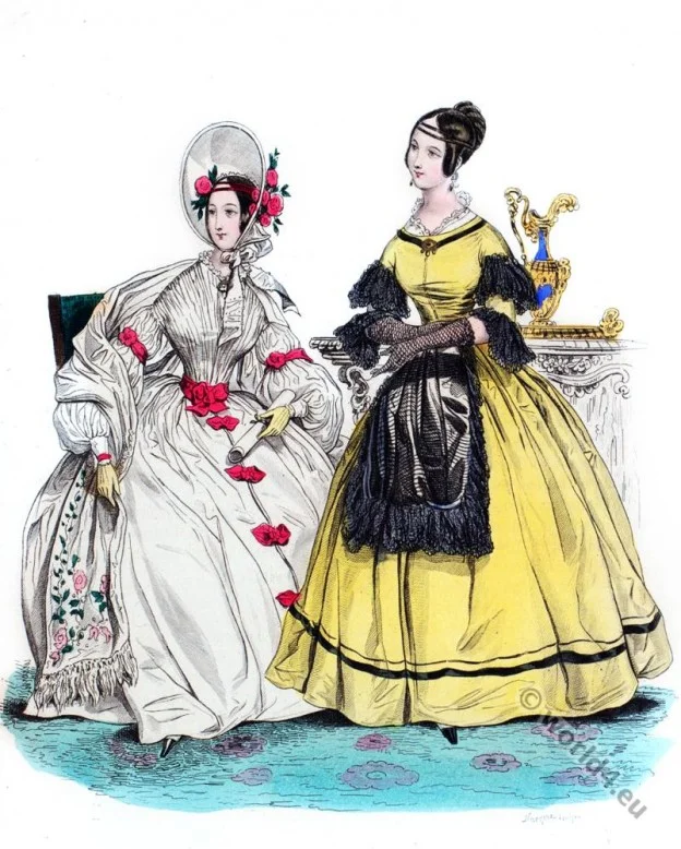 Chiffon Frock Coats. Romantic fashion era.