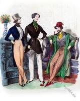 Men's leisure suit. Romantic fashion era 1837.