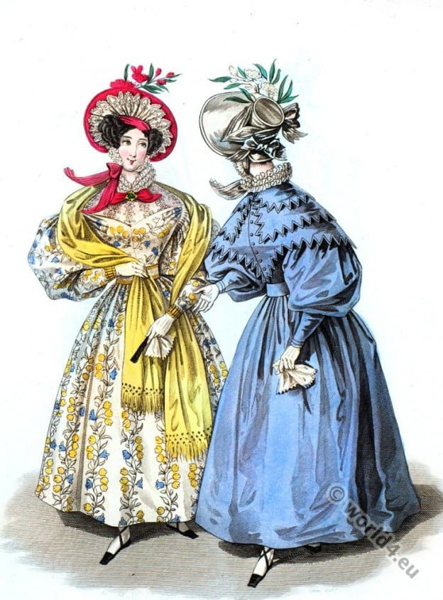 Romantic fashion era costumes.