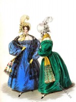 Swiss Chemisette chiffon. Romantic era costumes 1833.