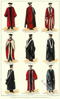 Academic British Gowns. Oxford, Cambridge and Edinburgh