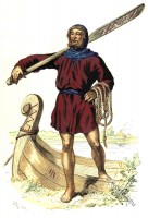 Parisian boatman dress of the early ages.