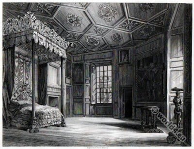 Mary Stuart . Holyrood House. Tudor room