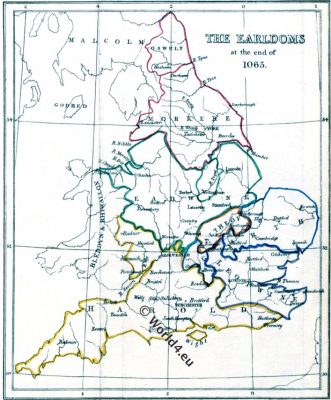 Map, Earldoms, British,Anglo-Saxon, 