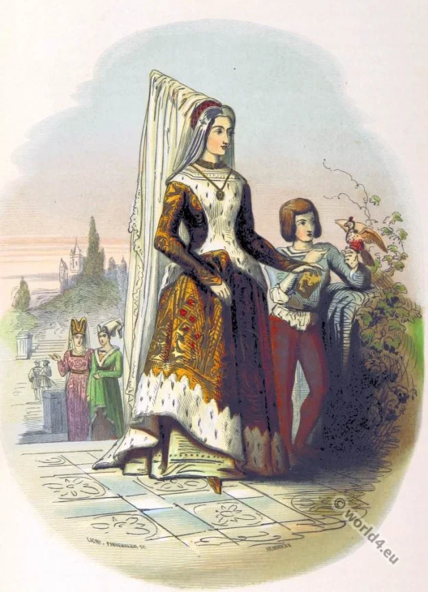 Mary, Burgundy, Duchess, Middle Ages, costume, hennin,