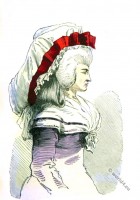 Bonnette du Matin 1787. Morning headdress.