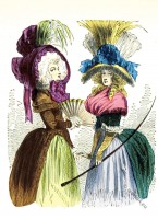 Chapeau báteau-renversé en 1787. Paris à travers les siècles.