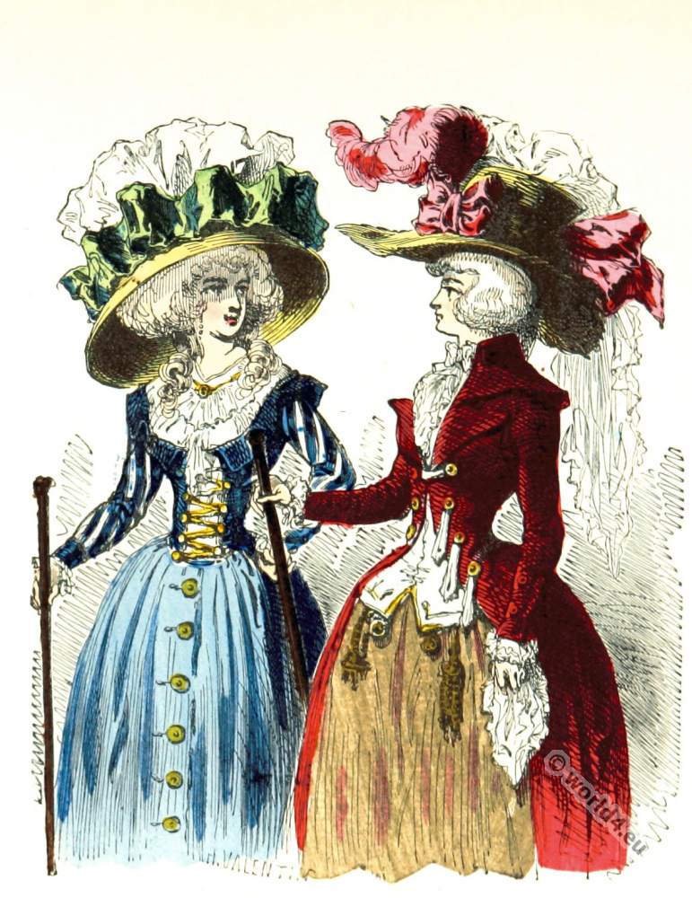 Chapeaux Bonnette en 1787. Parisian headdresses.