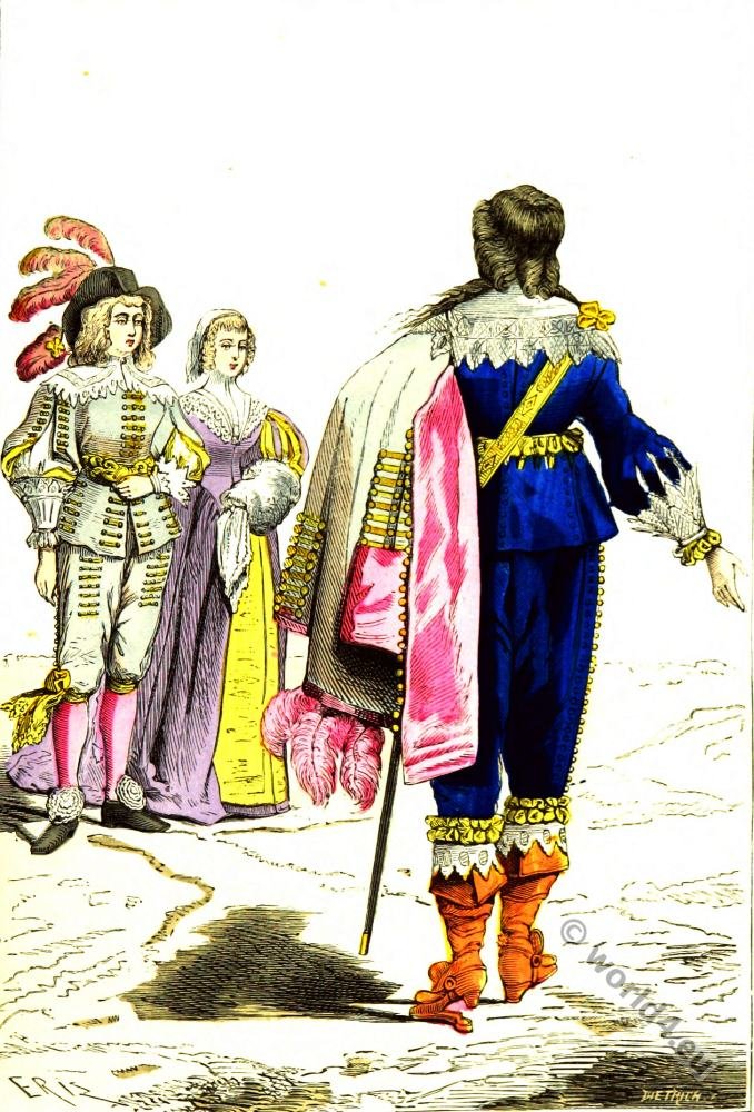 Lord and French nobles fashion. 16th century. Reign of Louis XIII.