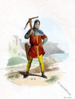 French crossbowman of the 12th Century. Militia of commons.