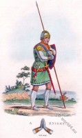 English knight in 14th century. Middle ages.