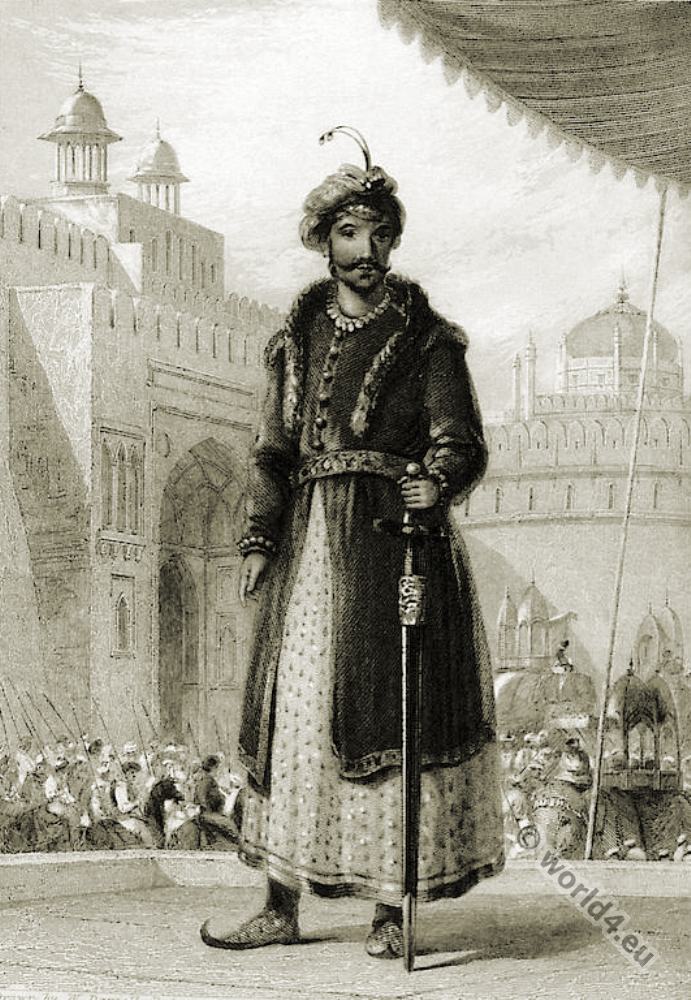 India Mughal Empire. Muhammad Humayun. Mughal costumes