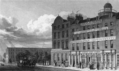 Regency architecture. The Temple of Muses, Finsbury Square London.