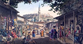 Bazar of Athens. Ottoman empire. Ottoman costumes.