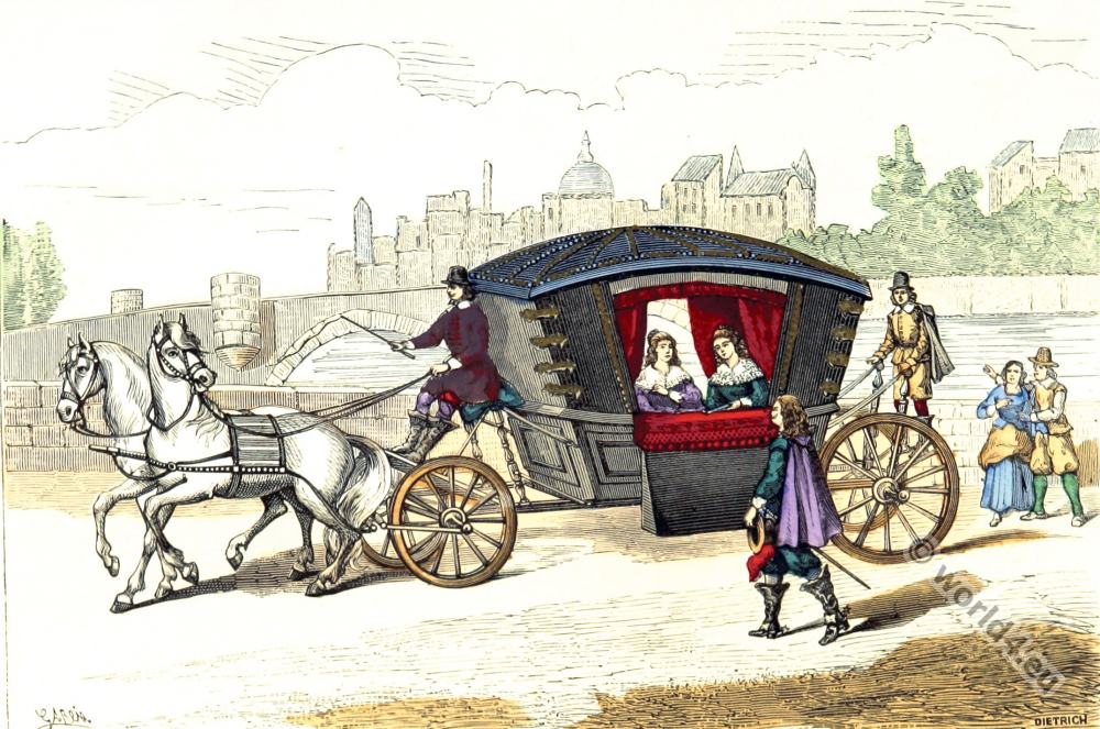 Carriages, 17th, century, fashion, Baroque, costume, history,