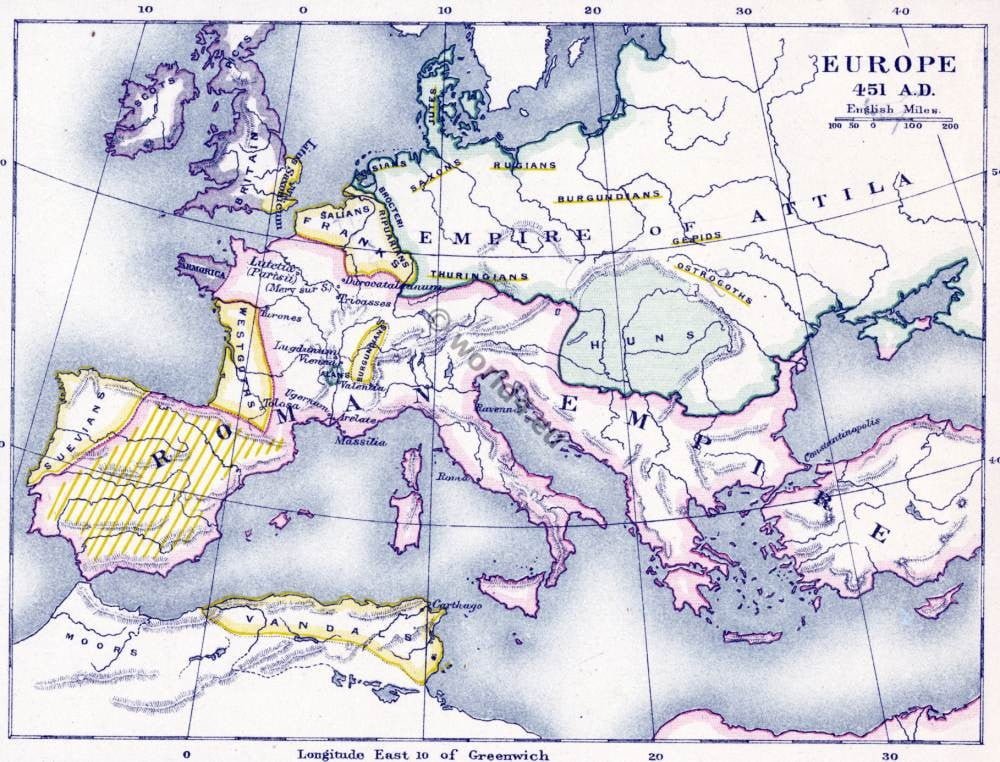 The Migration Period. Historical Atlas Of Modern Europe.