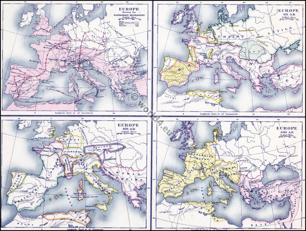 Barbarian, migration, maps,  history 