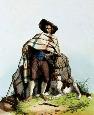  Costumes Pyrenees, Smuggler. Traditional French national costume.