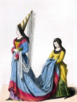 Costumes de Noblesse du 14ème siècle. Histoire de la mode médiévale.