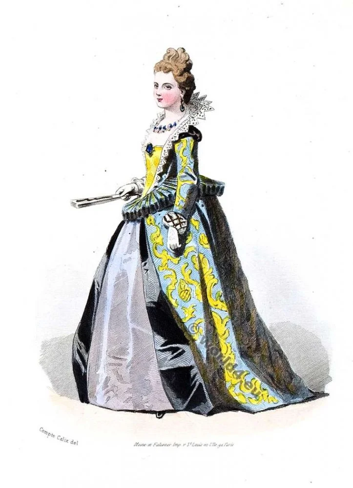 Robe du 16ème siècle. la mode baroque. Epoque de Henri IV