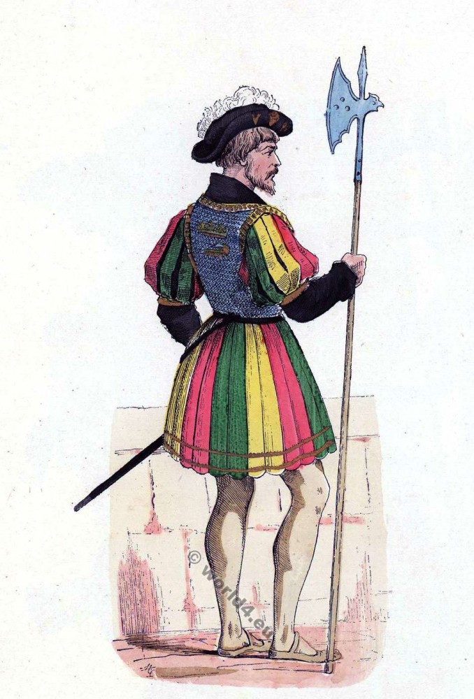 Garde du corps de François Ier. Histoire de la mode baroque. 16ème siècle costume.