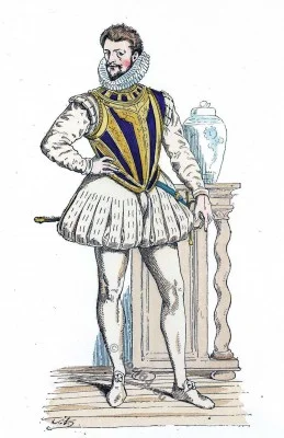 Henri de Lorraine, Duc de Guise, dit le Balafré. Histoire de la mode baroque. 16ème siècle costume.