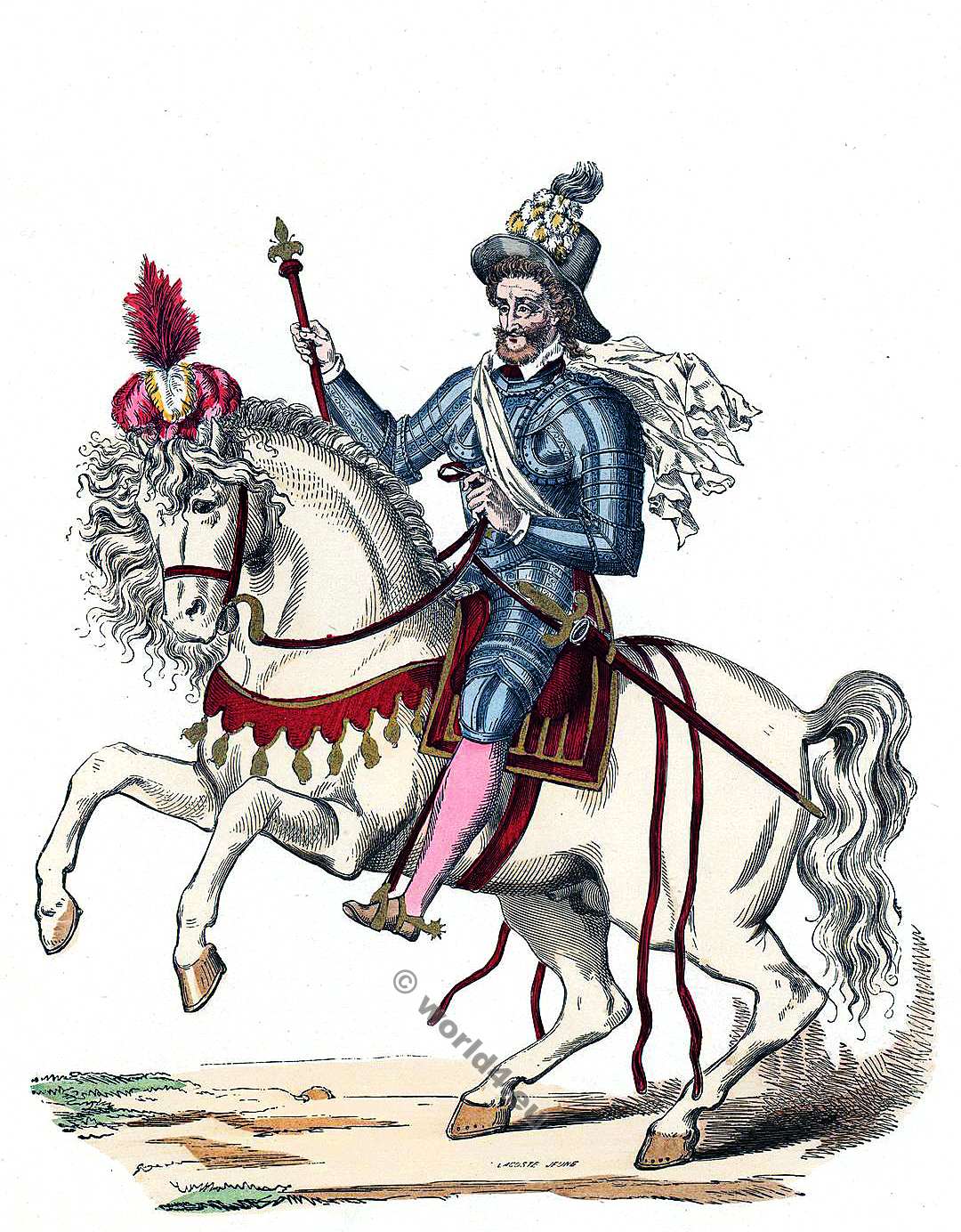 Henri IV, sceptre, chapeau, écharpe, armure,mode, baroque, 16ème, siècle, Roi de France