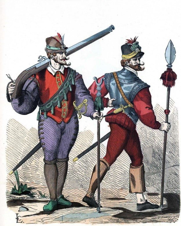 Mousquetaire, officier, infanterie, Histoire, mode, 16ème, siècle, costumes, renaissance