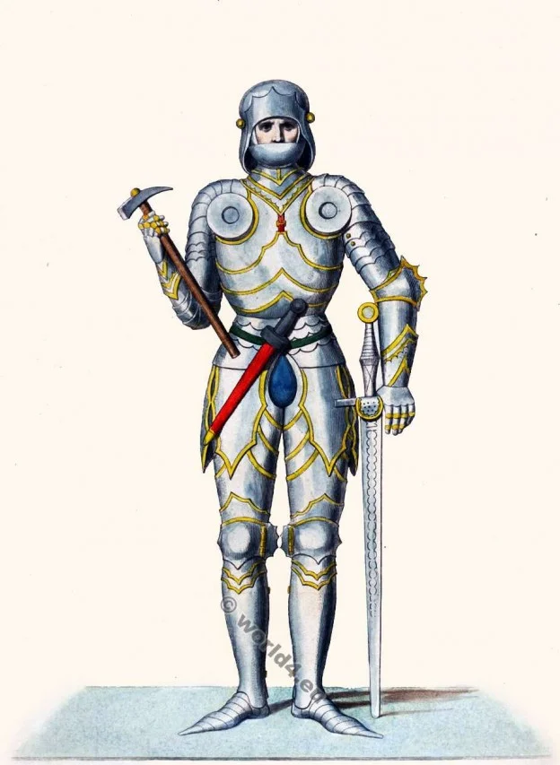 Guillaume de Bibra. Wilhelm von Bibra. Chevaliers en armure. 15ème siècle. la mode Renaissance.