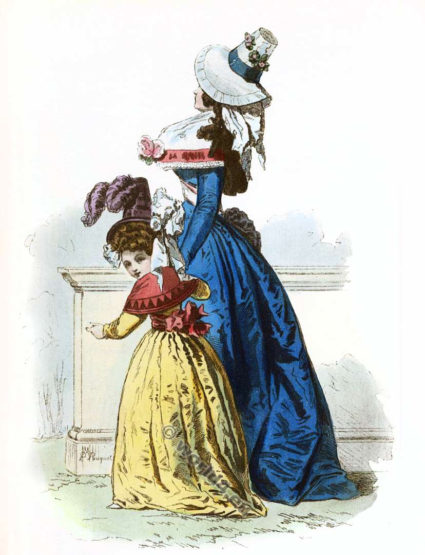 Modes Parisiennes. Mode de la Révolution française. Costume 18ème siècle
