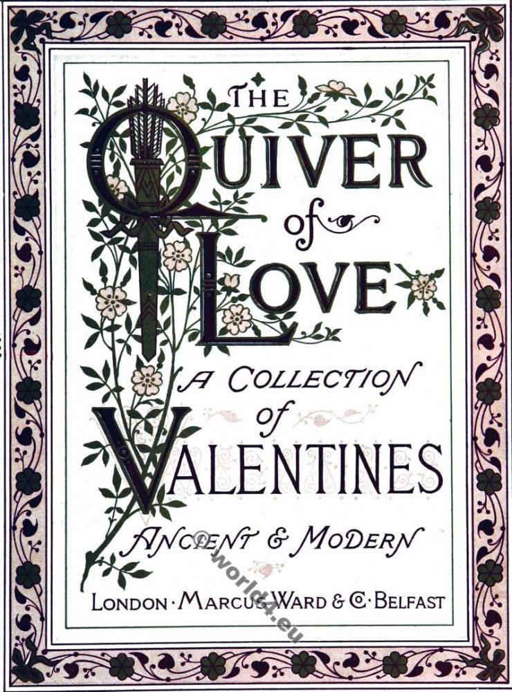 Quiver, Love, Valentines, Illustration, Angels, Amor, Walter Crane, Kate Greenaway,