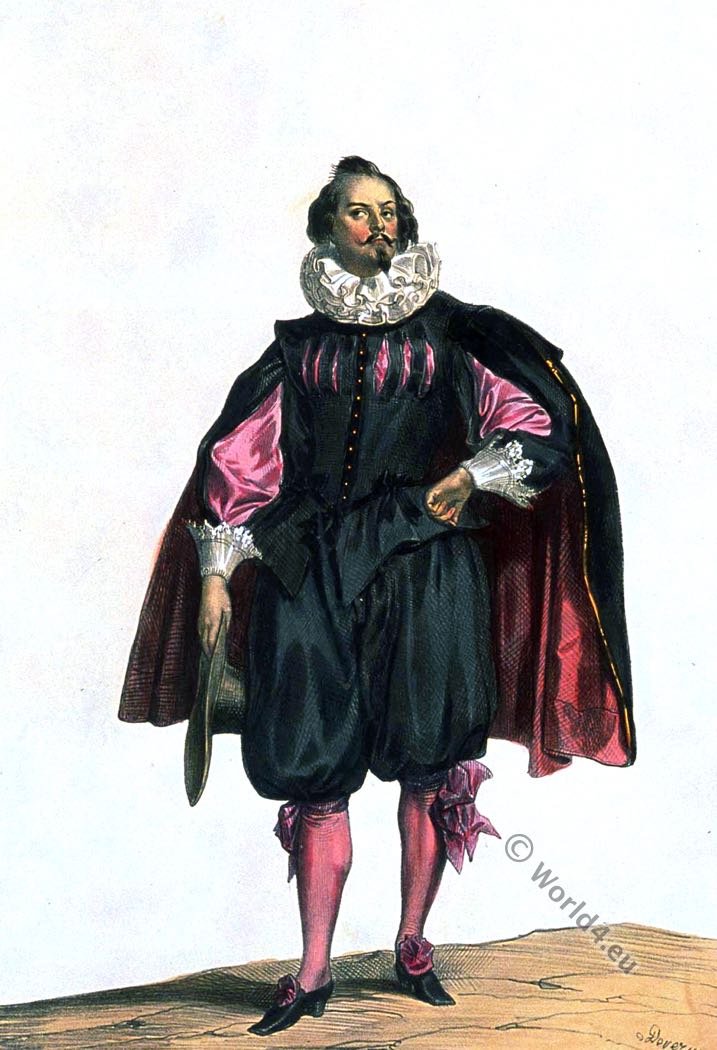 Costume de cour sous Louis XIII. Court costume under Louis XIII.