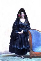 Marie Menessier-Nodier as Spanish lady in Maja costume.