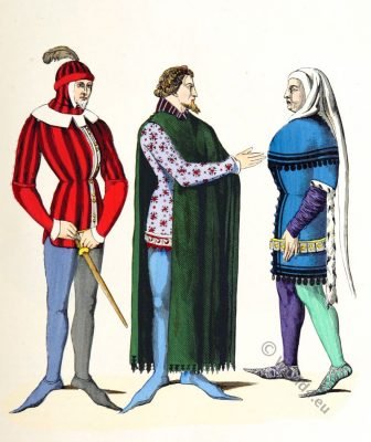 Attendant, French Lords costumes. 14th c.